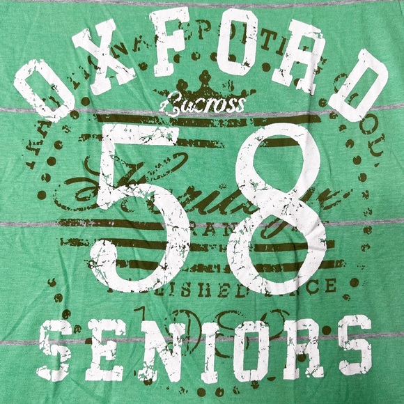 NWT {Next} Oxford Seniors Striped Graphic T-Shirt Green Women’s Sz 18 - Picture 3 of 8